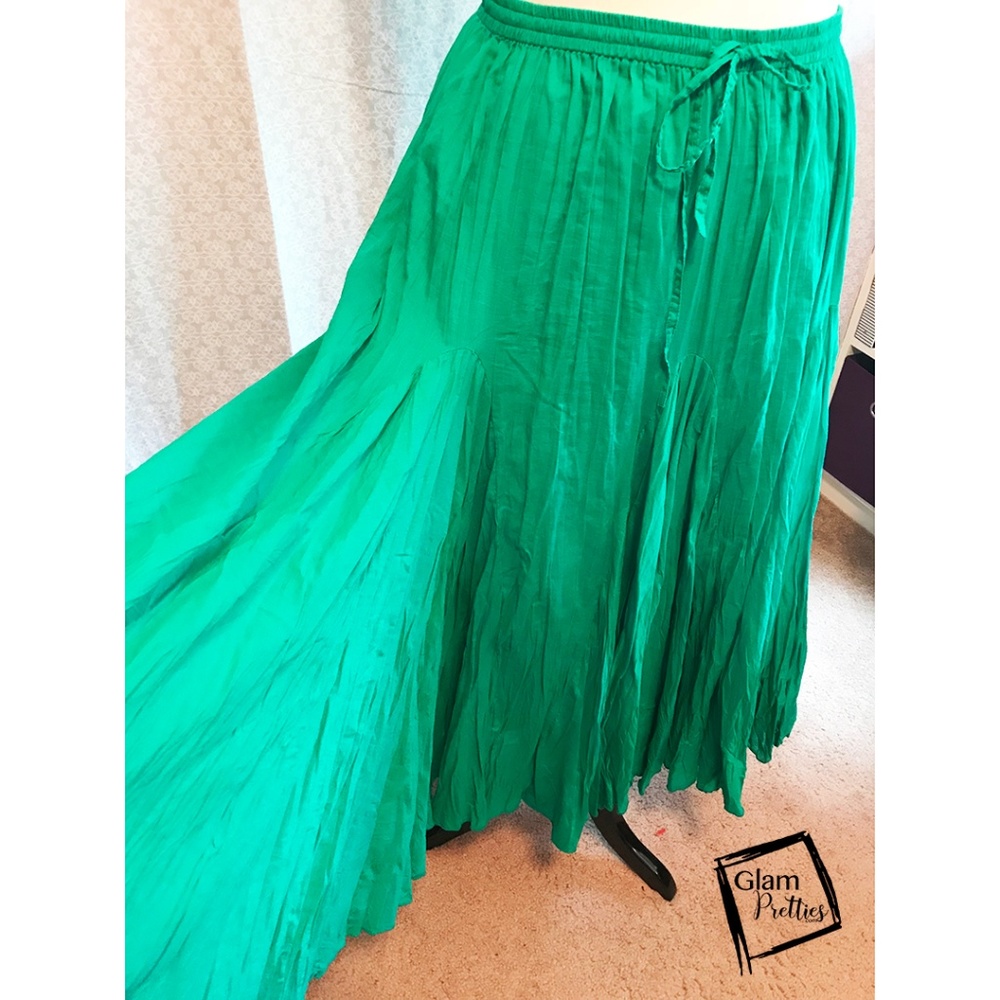 Jessica London Crinkle 100% Cotton Maxi Skirt